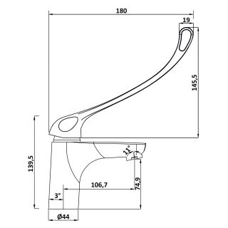 Смеситель для раковины Swedbe Mars 1710HH локтевой хром